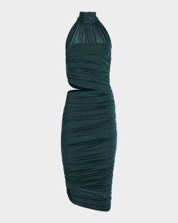 ser o ya moxey ruched mesh mini dress SEROYA Moxey Dress in Brown