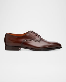 Santoni Men's Easy Leather Cap-Toe Oxfords | Neiman Marcus