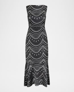 high neck black dress with sleeves Misa Los Angeles Sally Dress In Moody Abstract Floral Satin