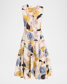 Marni Sleeveless Denim Midi Dress | Neiman Marcus