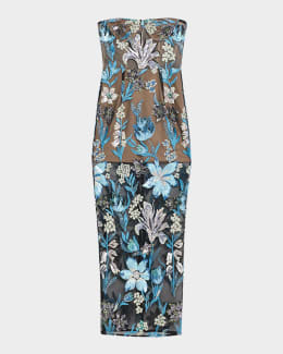 Bronx Banco Courtney Blanc Bow-Front Lace Mini Dress | Neiman Marcus