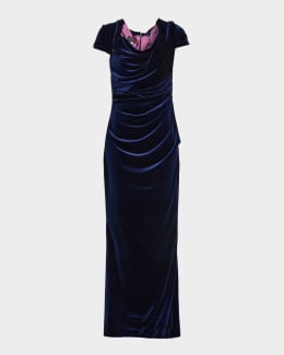 sachin and babi light blue dress Talbot Runhof Stardust Jersey Off-The-Shoulder Gown
