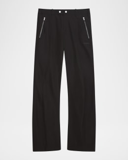 Helmut Lang Men's Twill Straight-Leg Contrast Stitch Utility Pants