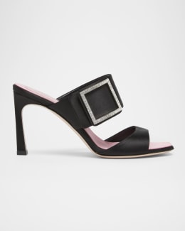 Manolo Blahnik Jadarona Leather Mule Sandals | Neiman Marcus