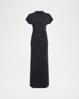THE ROW Robi Short-Sleeve Cady Maxi Dress | Neiman Marcus