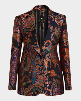 Etro Floral Single-Breasted Jacquard Jacket | Neiman Marcus
