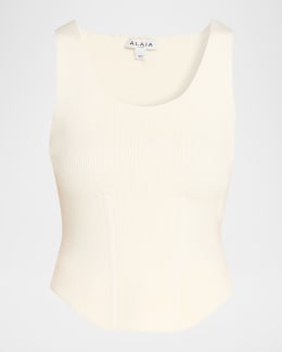 Brunello Cucinelli Striped Cotton Jersey Tank Top | Neiman Marcus