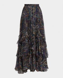 ALICE + OLIVIA Katz Pleated Maxi Skirt | Neiman Marcus
