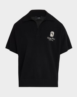 Amiri Men's Embroidered MA Quad Polo Shirt | Neiman Marcus