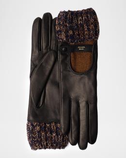 Valentino Garavani VLOGO Signature Leather Fingerless Gloves