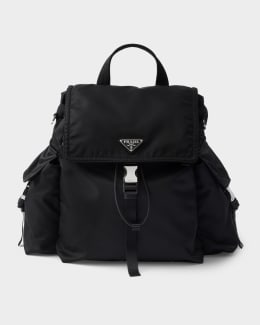 Prada Triangle Re-Nylon And Saffiano Leather Backpack | Neiman Marcus