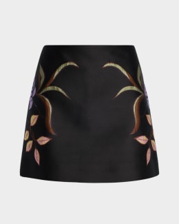 ALICE + OLIVIA Joss Leather Mini Skirt | Neiman Marcus