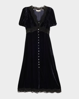 Sea Regine Long-Sleeve Burnout Midi Dress | Neiman Marcus