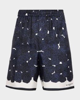 Givenchy Men's Jacquard Stripe Knit Drawstring Shorts | Neiman Marcus
