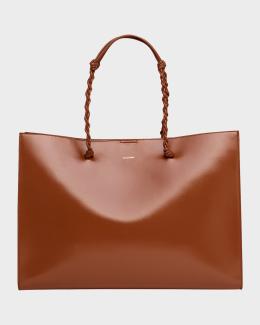 Jil Sander Tangle East-West Leather Shopper Tote Bag | Neiman Marcus