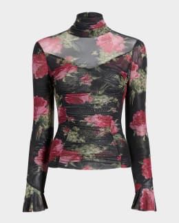 Cinq a Sept Crystal Ivy Embellished Denim Shirt | Neiman Marcus