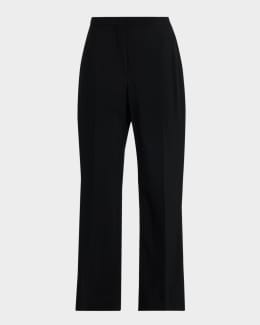 cropped black cigarette trousers Wide Leg V By Very Leather Trousers Buy Sosandar Leather Wide Leg The streamlined silhouette offers a refined look while the bengaline fabric ensures all Vince Women's High Waist Cigarette
