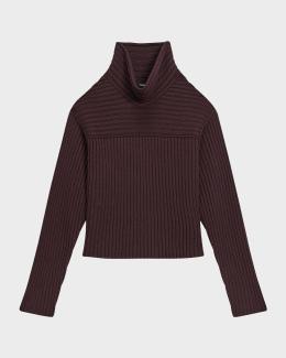 Vince Women's Side Slit Turtleneck Sweater – Soft, Elongated Knit With Rib Trim, Casual Chic Top - View #7