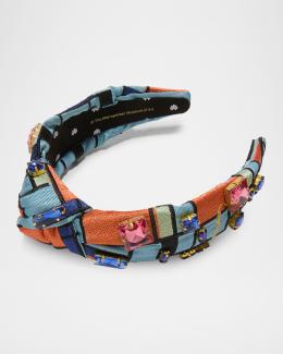 Lele Sadoughi Knotted Twinkle Crystal Headband | Neiman Marcus display picture 1