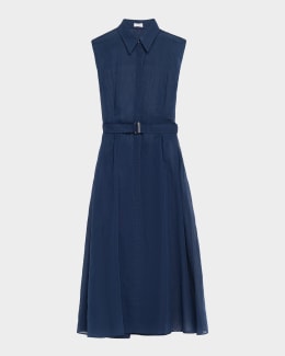 brunello cucinelli blue dress Brunello Cucinelli // Blue & Red Tie Beaded Dress  VSP Consignment