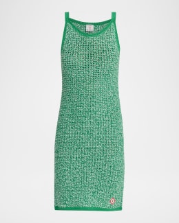 CASABLANCA Bourgeois Striped Crochet Knit Mini Dress | Neiman Marcus