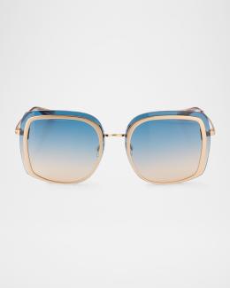 Barton Perreira Folasade Titanium Square Sunglasses | Neiman  display picture 2