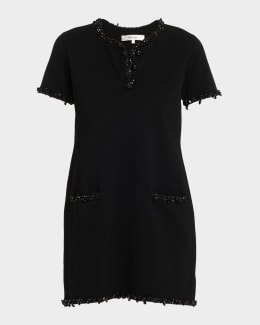 FRAME Leather Pinafore Mini Dress | Neiman Marcus