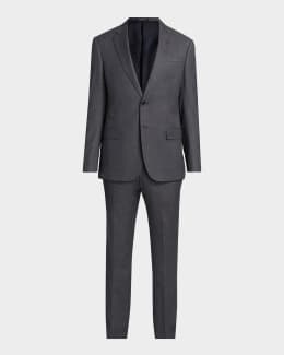 Giorgio Armani Men's Subtle Tonal Plaid Two-Piece Suit | Neiman Marcus