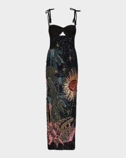 johanna ortiz ideal universe jacquard midi dress in gold Johanna Ortiz Ideal Universe Jacquard Midi Dress