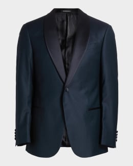 Emporio Armani Men's Nylon Stretch Blazer with Removable Hood