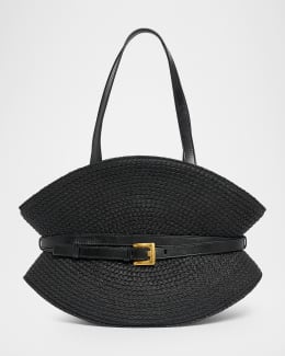 Balmain Cabas Large Faux Raffia Tote Bag | Neiman Marcus