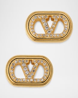 Valentino Garavani Crystal Ovalette Stud Earrings | Neiman Marcus