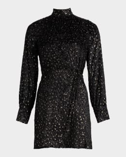 Emporio Armani Draped Bateau-Neck Jersey Midi Dress | Neiman Marcus