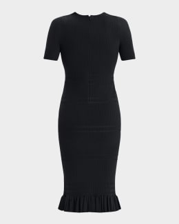 Herve Leger The Aria Rib Knit Mermaid Midi Dress | Neiman Marcus