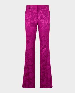 Pantalon Roberto Cavalli Noir à Paillettes Fleurs - Occasion En Excellent état - Taille 55 IT