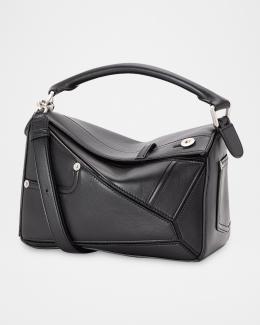 Loewe Puzzle Biker Top-Handle Bag in Shiny Leather | Neiman Marcus