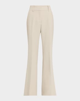 Gabriela Hearst Rhein Wool Crepe Seamed Flare Pants | Neiman Marcus