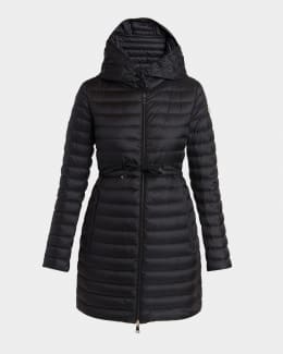 Moncler Glements Hooded Mid-Length Down Jacket | Neiman Marcus
