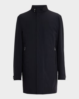 Corneliani Men's ID Wool Top Coat, Navy | Neiman Marcus