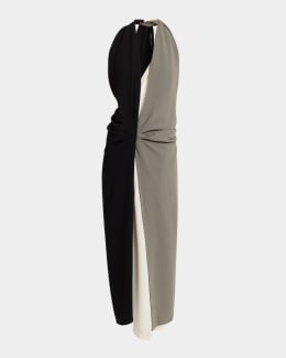 Dries Van Noten Delavina Paneled Floral Jacquard Sleeveless Dress