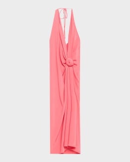 jersey top dress Women's Perfectly Framed Yellow Jersey Knit Contrast Trim Sleeveless Maxi Dress | Size: L