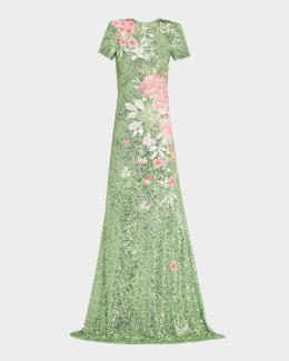 mixed lace strapless dress by naeem khan Naeem Khan Floral Cording Strapless A-Line Gown