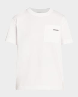 Prada Garment-Dyed Cotton Jersey Boxy-Fit T-Shirt | Neiman Marcus