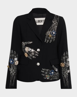 Libertine NYC Print Single-Breasted Short Jacket | Neiman Marcus