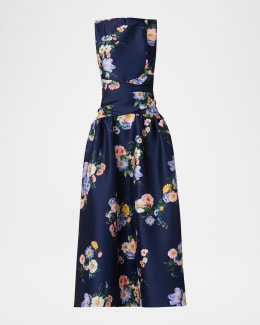 Alessia Satin and Lace Maxi Dress | Neiman Marcus