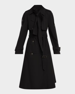 Burberry Ellingham Belted Flare Trench Coat | Neiman Marcus
