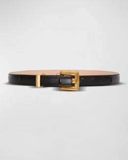 Balmain Monogram Buckled Leather B-Belt | Neiman Marcus
