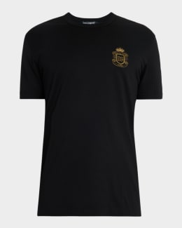 【新品タグ付き 03SS】DOLCE&GABBANA スパイラルジップTシャツ Dolce&Gabbana Men's DG Script Logo Crewneck T-Shirt | Neiman Marcus