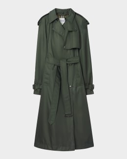 Burberry Fitzrovia Baroque Fringe Long Trench Coat | Neiman Marcus