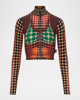 Jean Paul Gaultier Re-Edition High-Neck Dots Top | Neiman Marcus